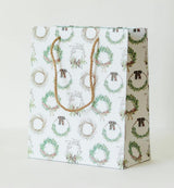 Holiday Evergreen Wreath Gift Bag Set of 3