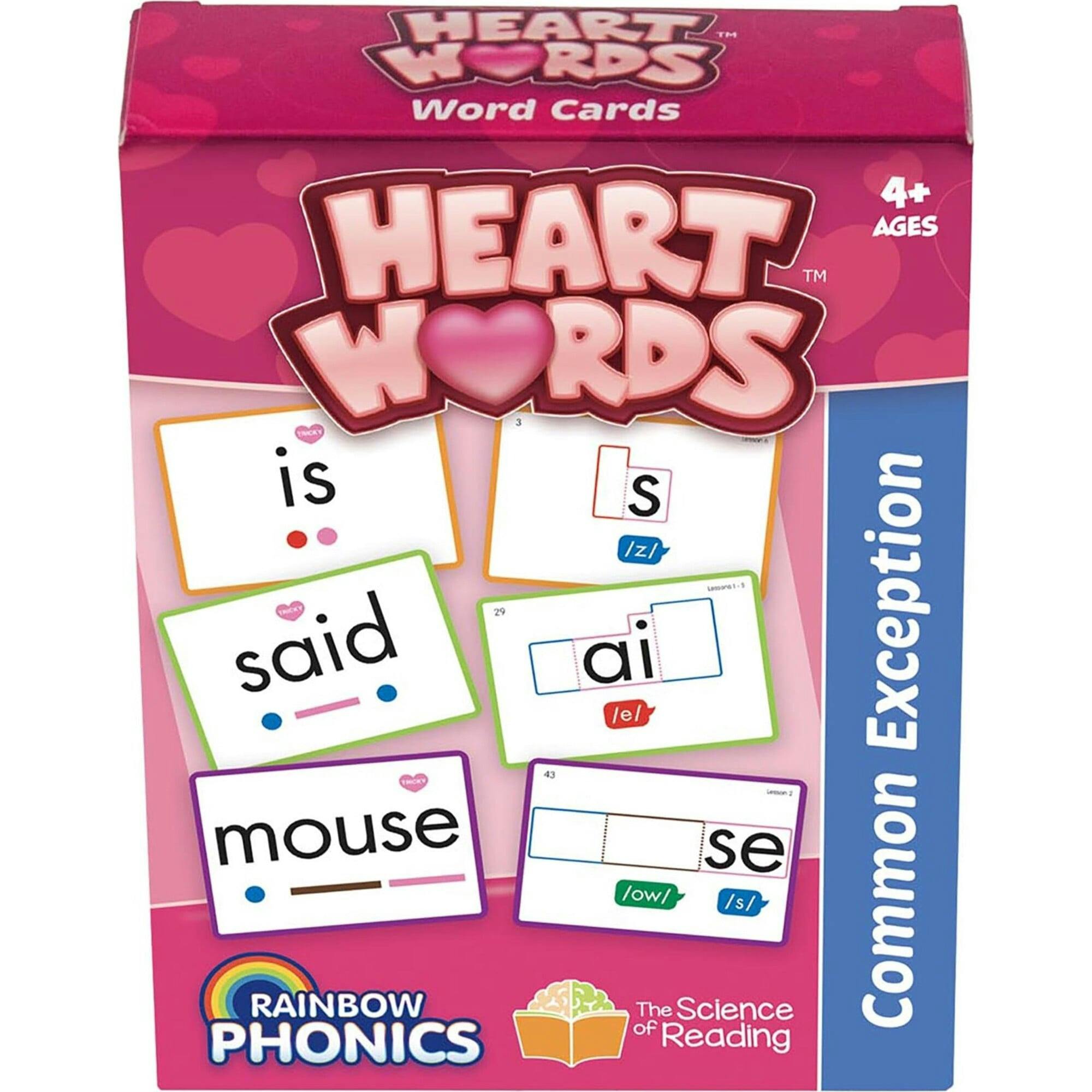 Rainbow Phonics - Heart Words - 93 Word Cards