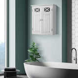 Dawson Wooden Wall Cabinet with Cross Molding and 2 Doors