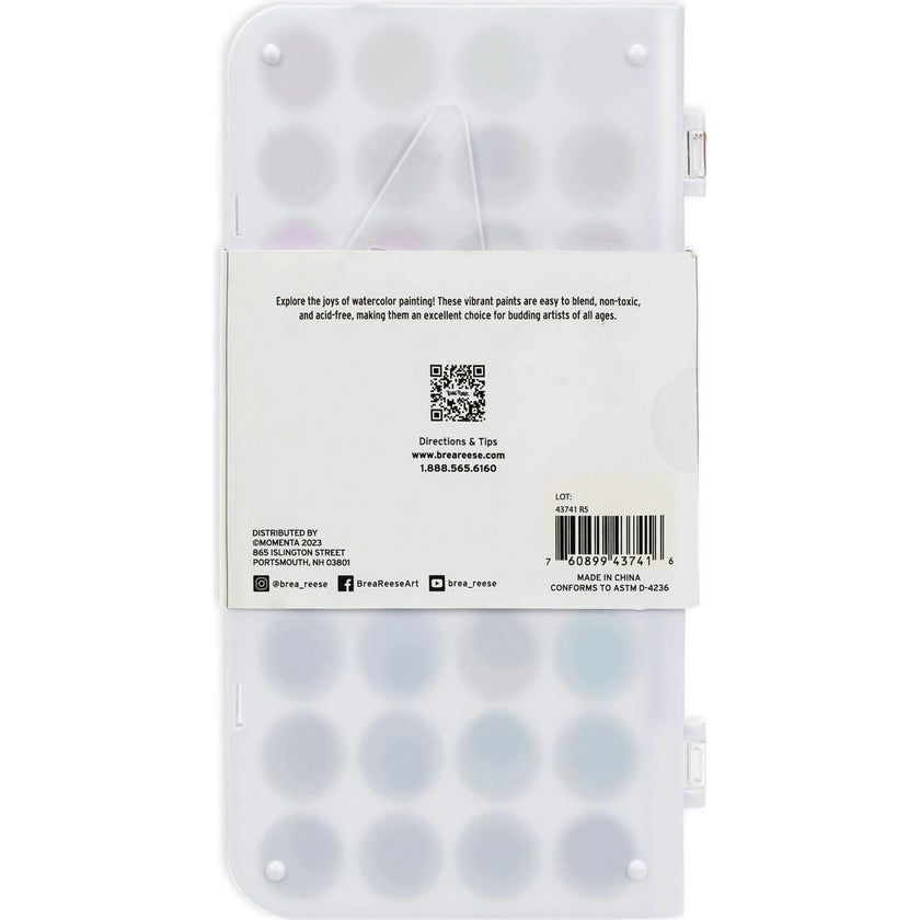 Brea Reese: Essential Watercolor Paint Set: Vibrant - 36 Colors & 1 Brush
