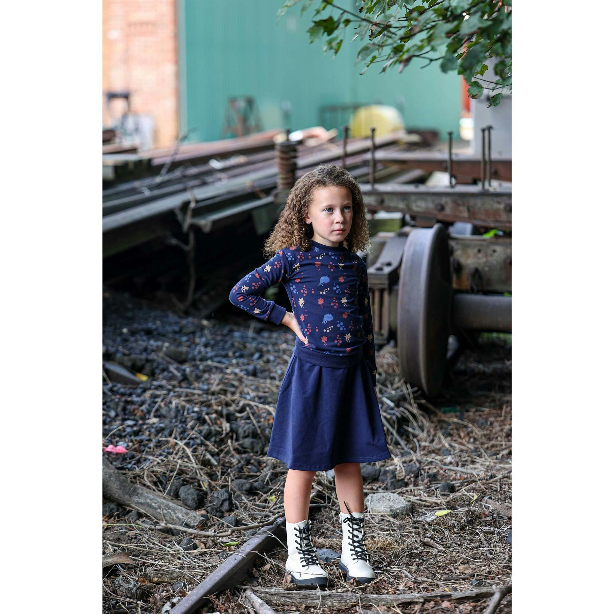 Super Bubble Ribbed Waist A-Line Short Skirt