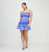 The Seraphina Mini Nap Dress - Blue Indigo Tilework