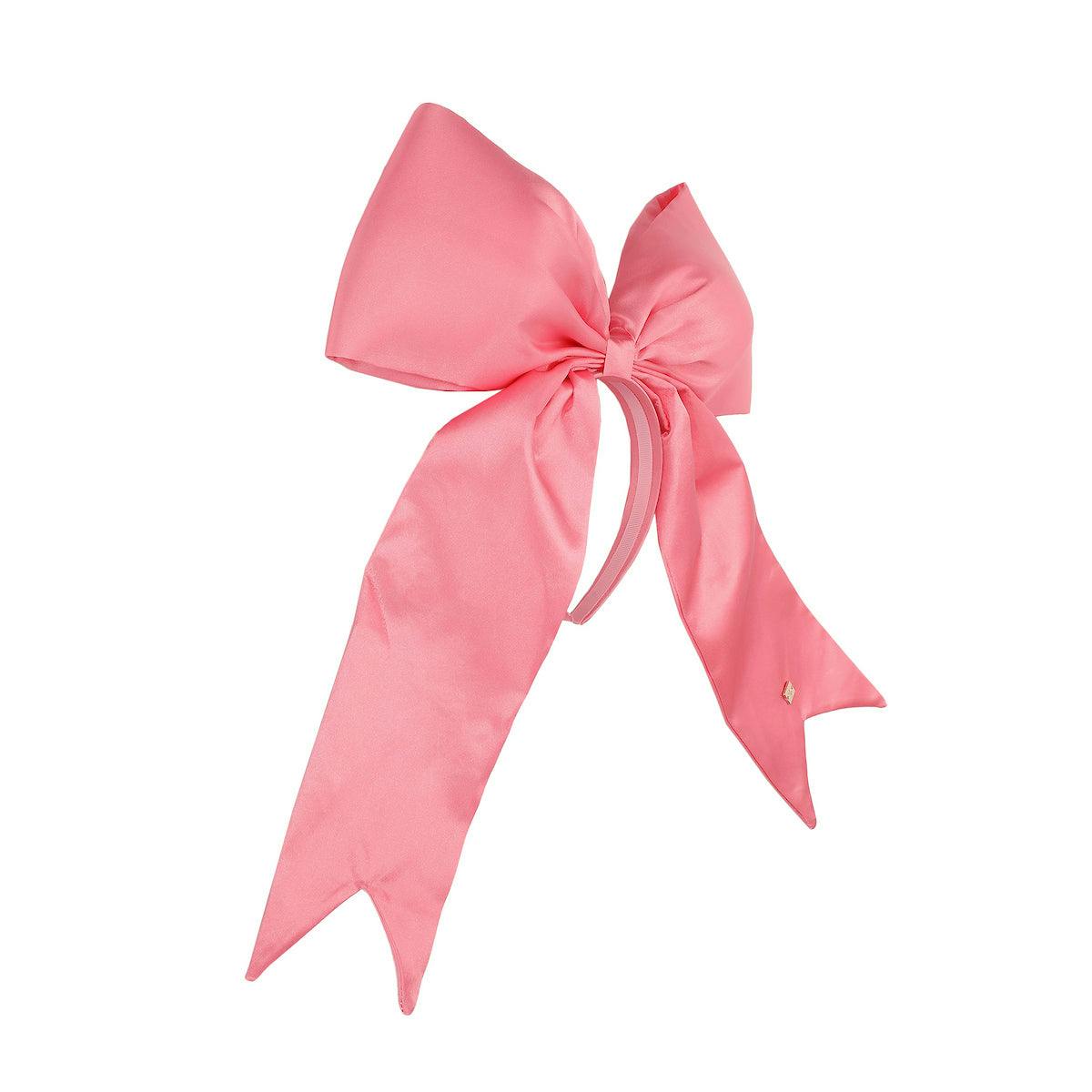 Packed Party Pink Jumbo Satin Bow Headband - Oversized Statement Bow Headband for Birthday Parties Bachelorettes Galentines and Everyday Glam, One Size