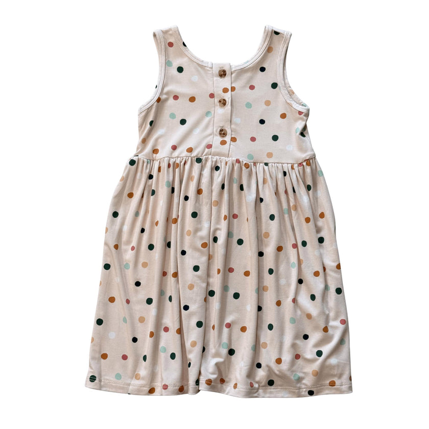 Henley Tank Dress Summer Polka Dots