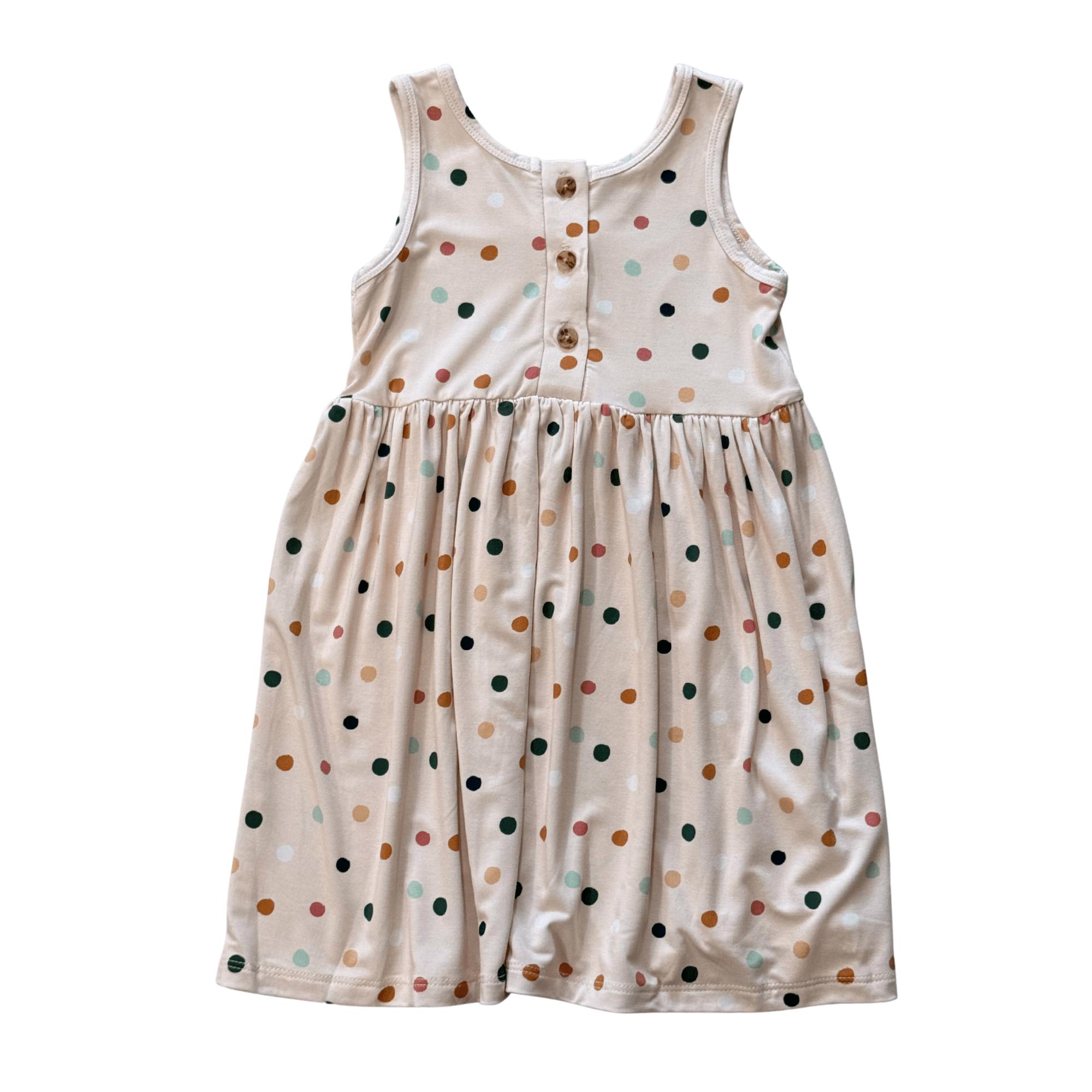 Henley Tank Dress Summer Polka Dots
