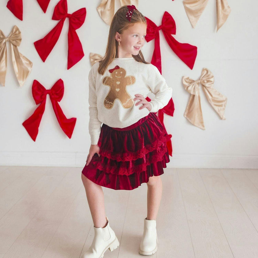 Ruby Red Velvet Coquette Bow Clip