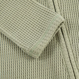 Tea Waffle Zipper Footed Romper