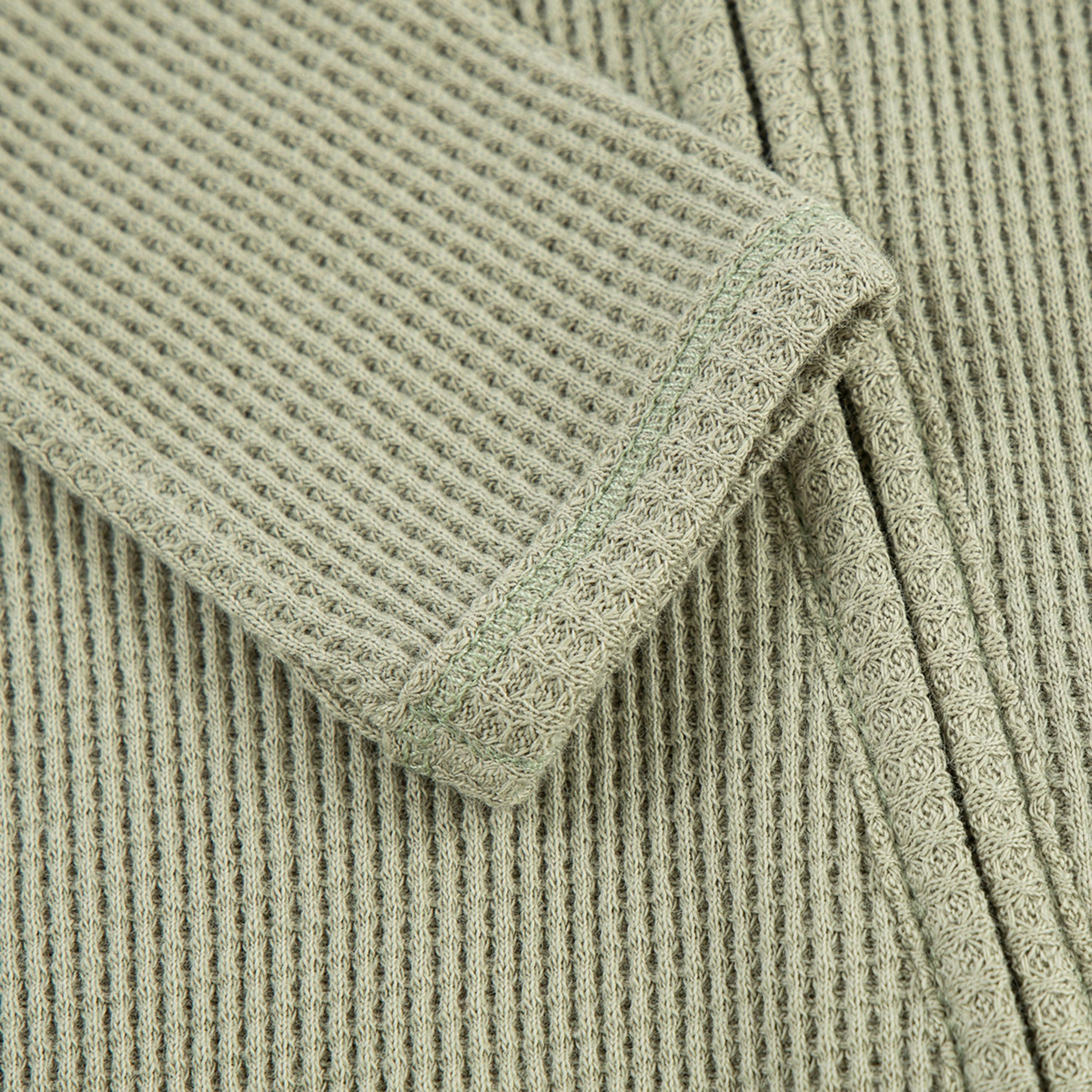 Tea Waffle Zipper Footed Romper