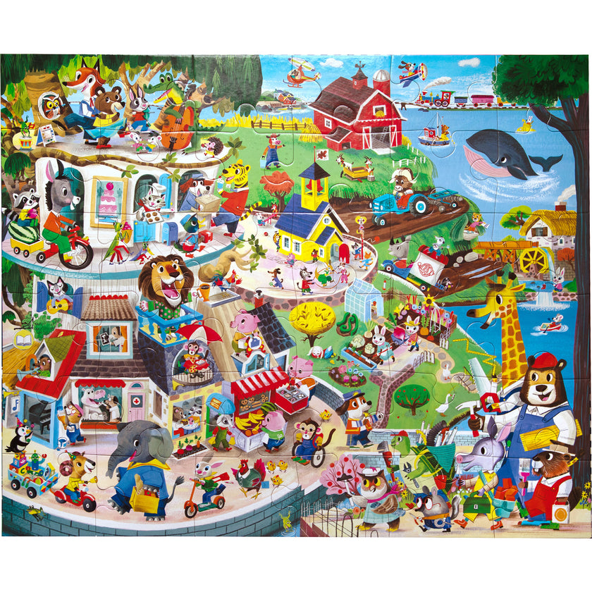 Giant Puzzle: Friendly Town - 36 Piece