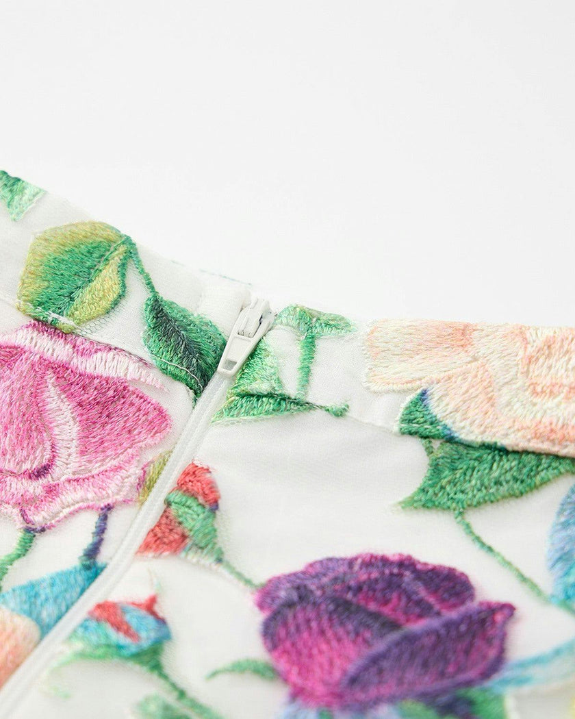 Rachelle Embroidered Mini Skirt