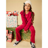Very Velour Flare Pants, Red