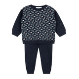 Girls Floral Vine Jacquard Knit Set