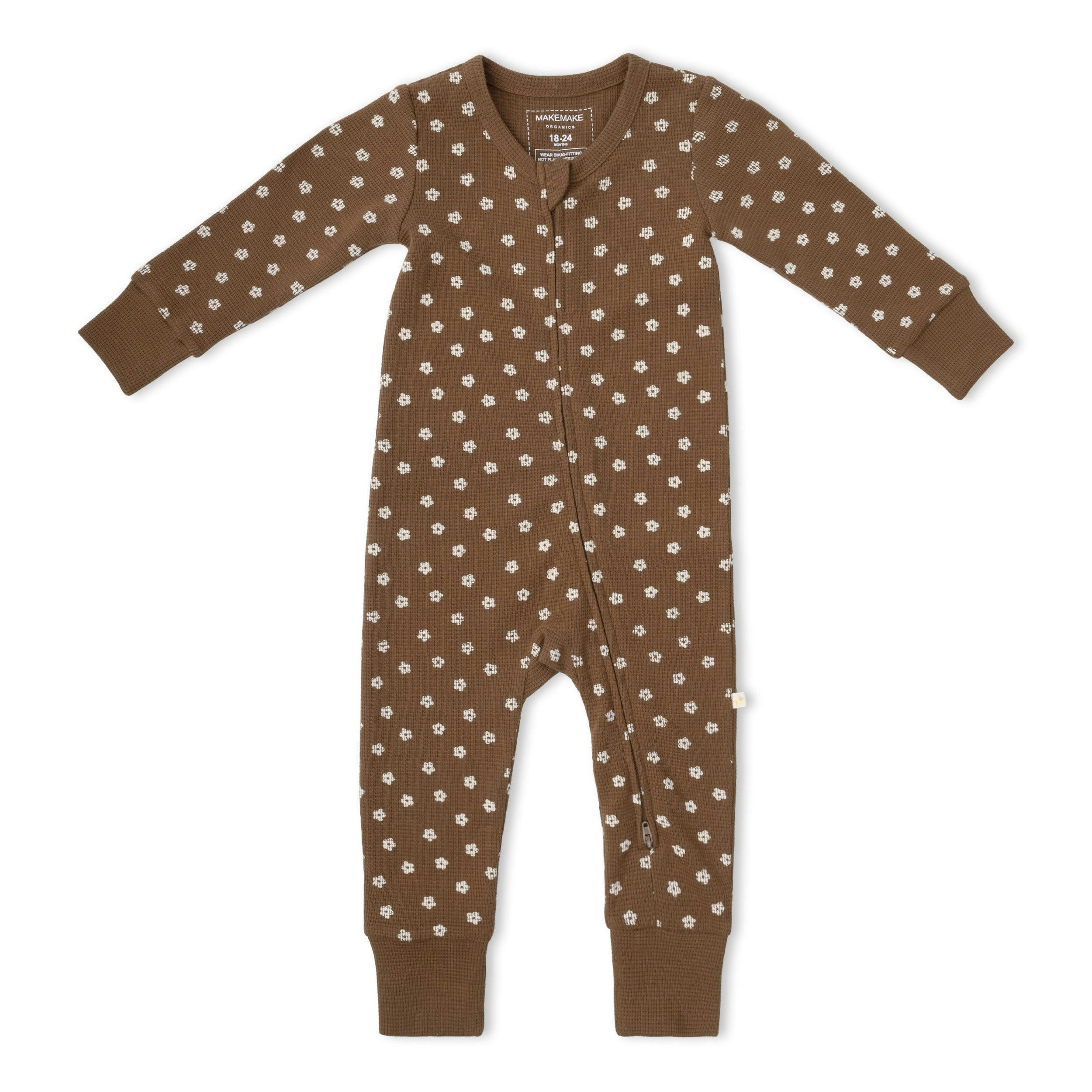 Organic 2-Way Zip Romper - Chestnut Bloom