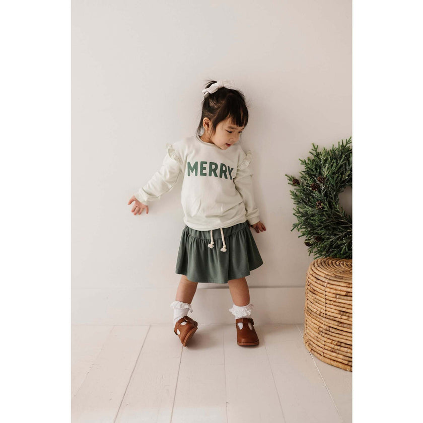 Ruffle Sweatshirt Merry in Blue Mist