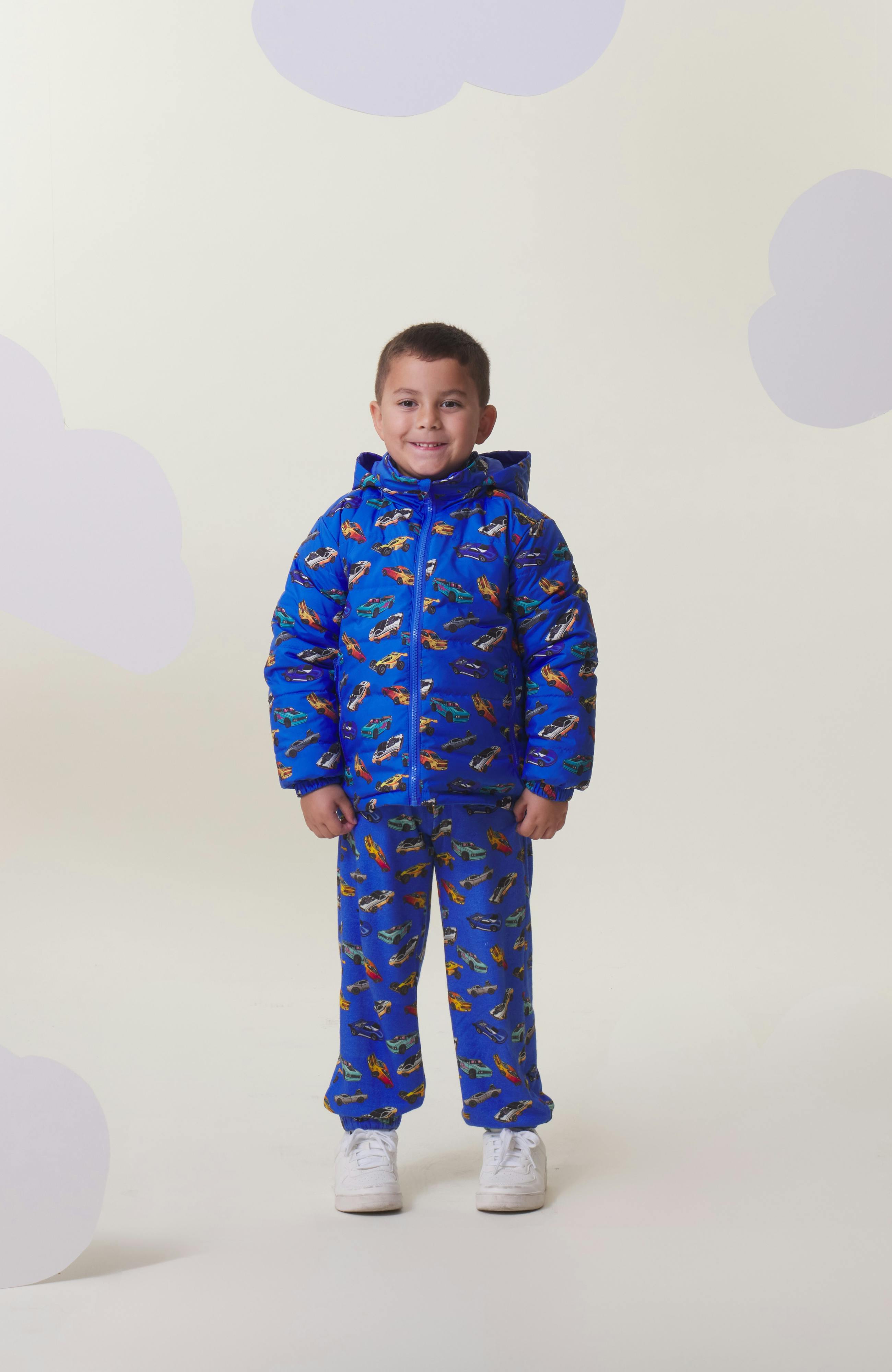 Blake Hooded Reversible Lightweight Down Puffer Jacket, Blue Hot Rod