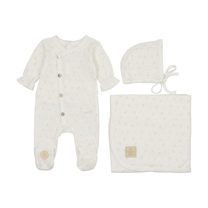 Spray of Cherries Layette Set Ivory
