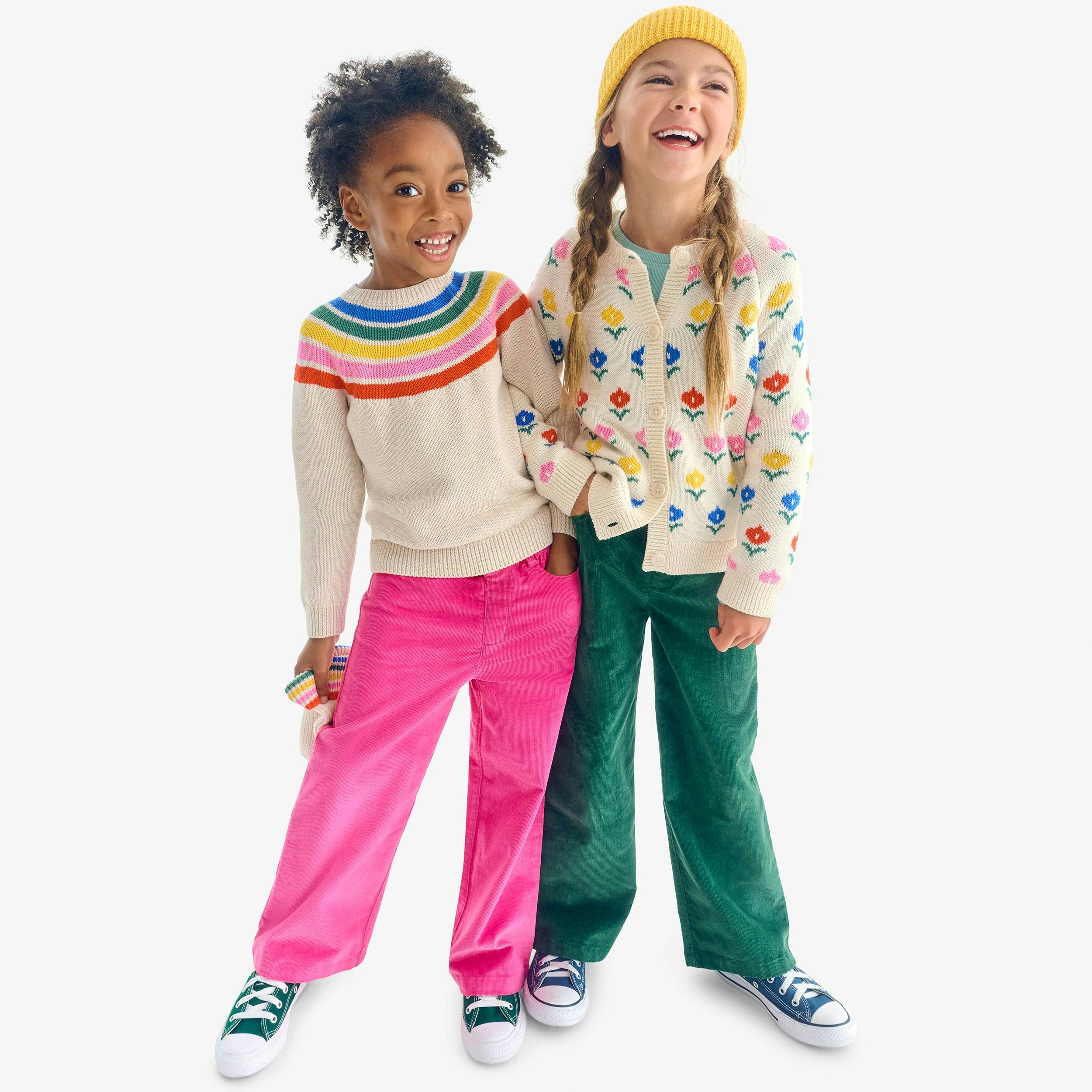 Kids cardigan in fall florals
