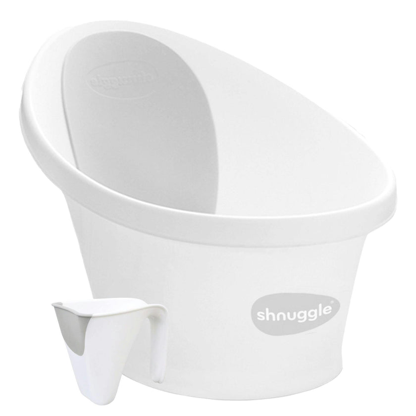 Newborn Bath Essentials Bundle | Baby Bath with Support Bump, Soft Backrest & Rinse Jug | Safe & Stylish Bathtime Set
