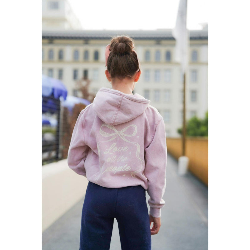 Kids Love People Hoodie-Washed Pink-Girls