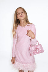 Pink Shimmer Feather Dress