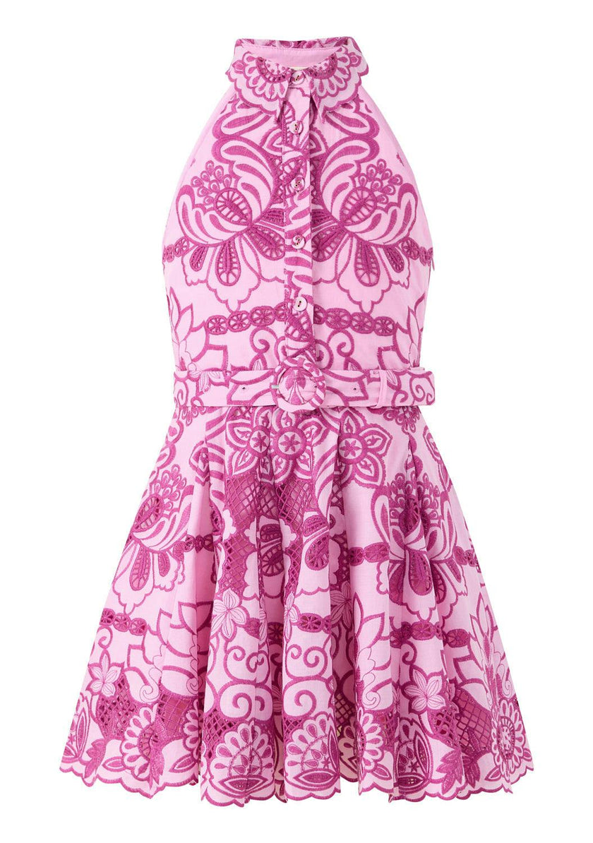 Alora Embroidered Mini Dress
