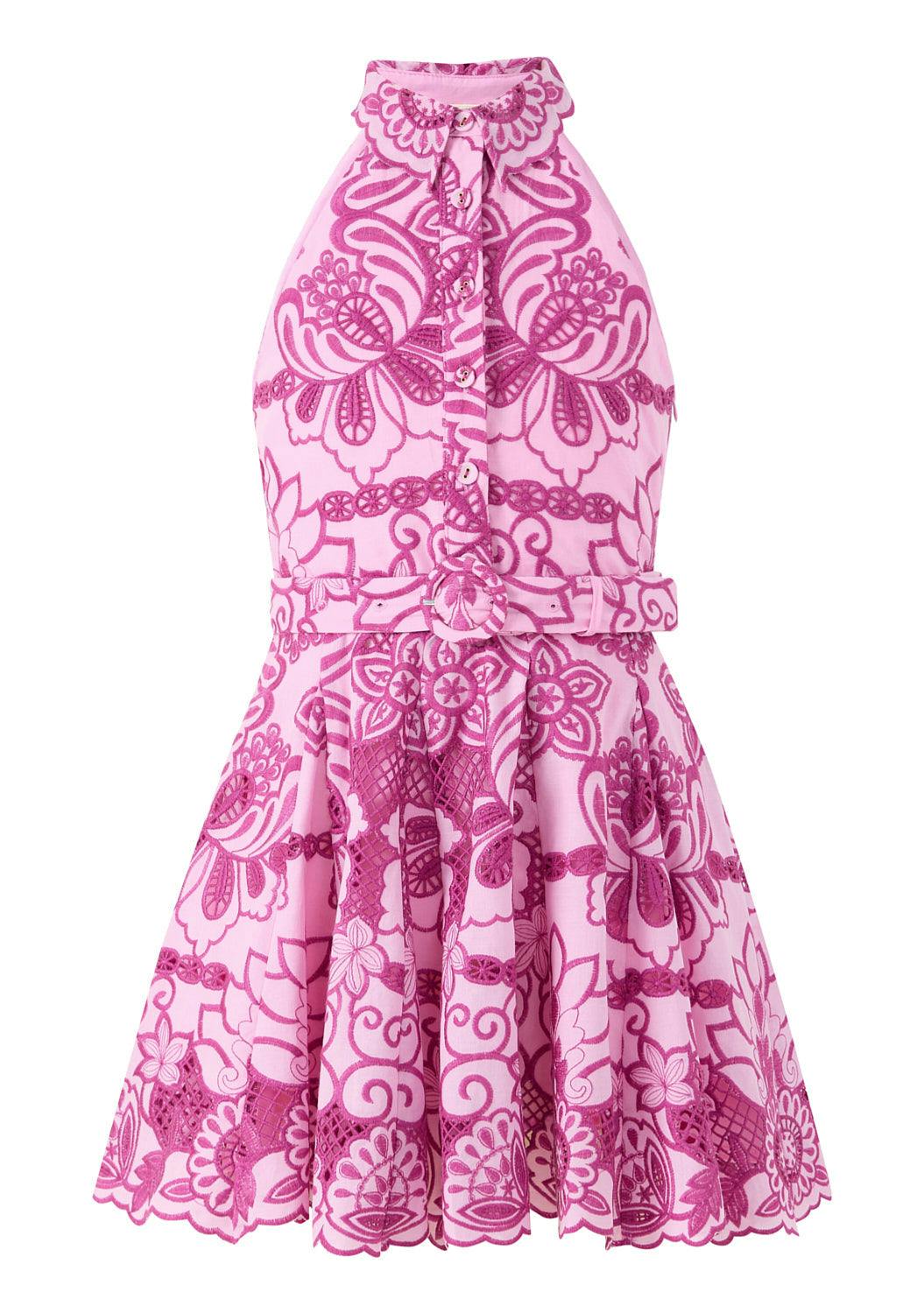 Alora Embroidered Mini Dress