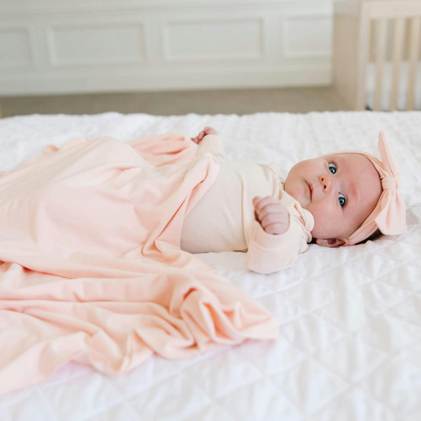 Newborn Knotted Gown - Blush
