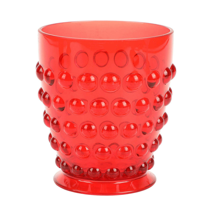 Packed Party Holiday Vintage-Style Plastic Goblets Set of 4 - 13-17 oz BPA-Free Reusable Cups in Pink Red and Green for Christmas Parties