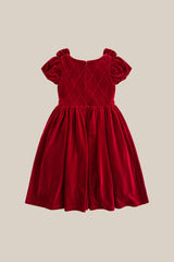 Mini Tiara Dress in Poinsettia Velvet