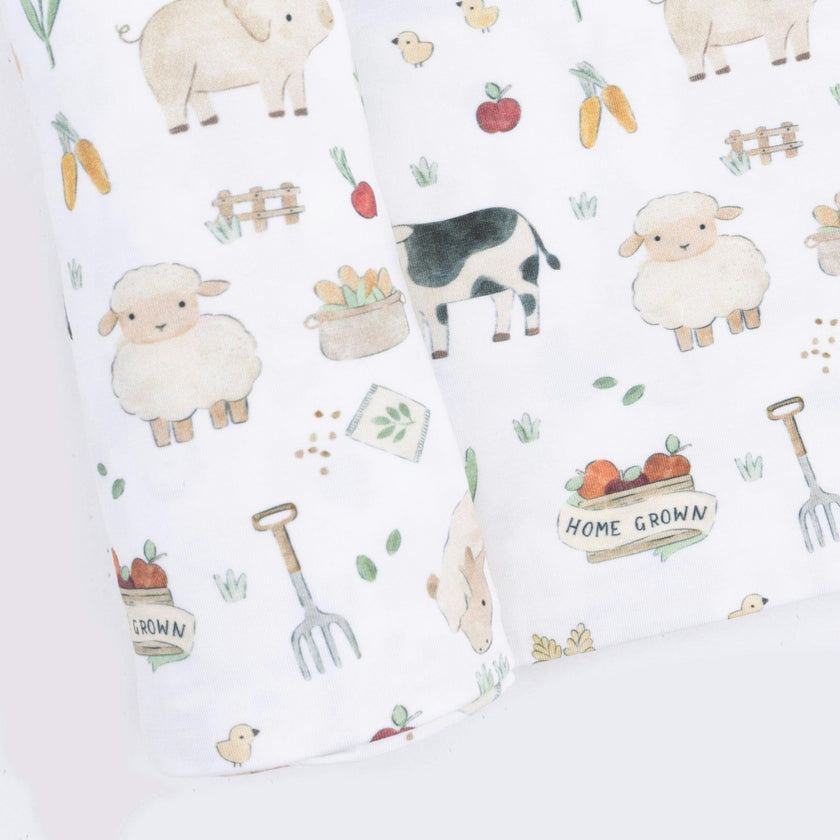 Cute Farm Animals Uni - Swaddle Blanket