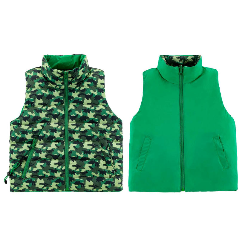 Casey Reversible Down Vest, Green
