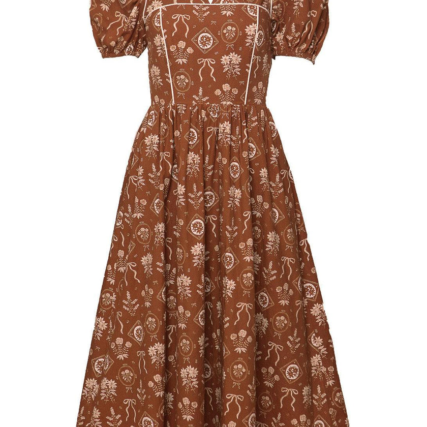 Nash Dress in Sepia Bows