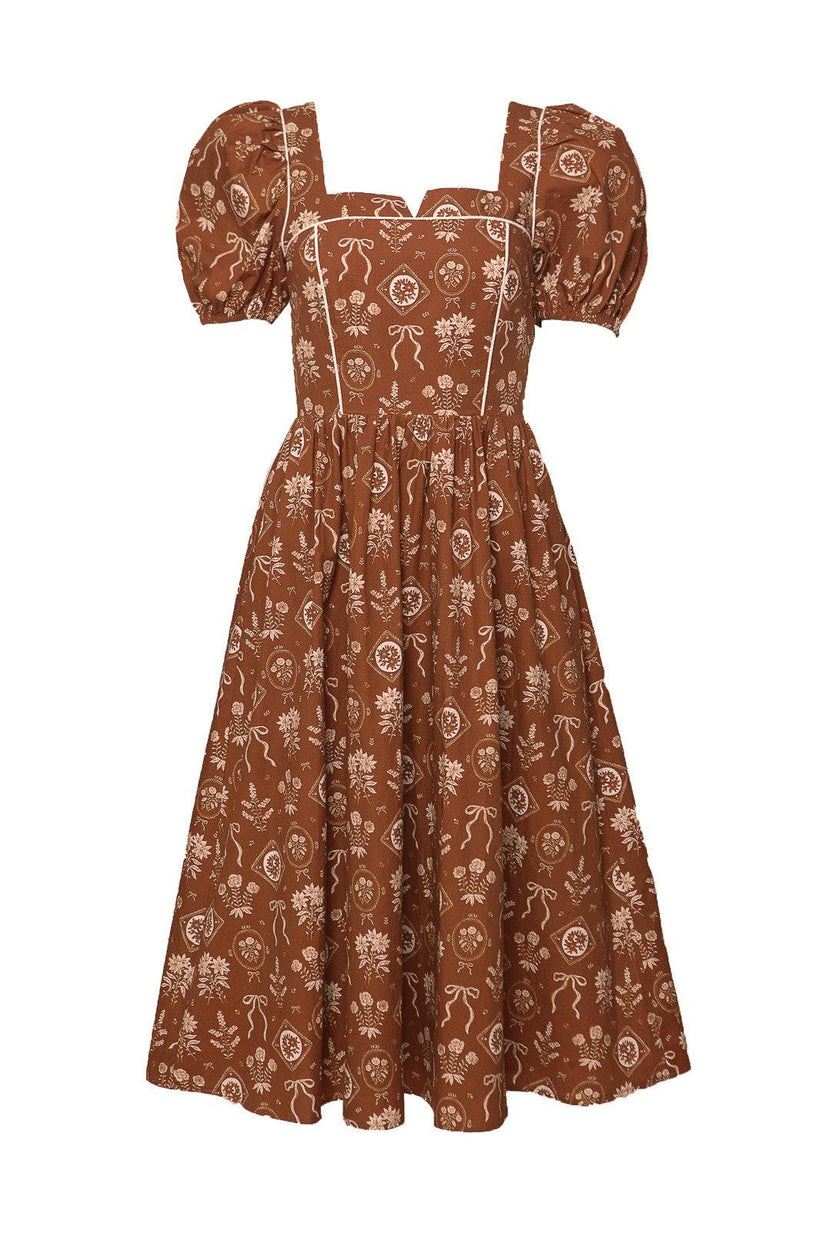 Nash Dress in Sepia Bows