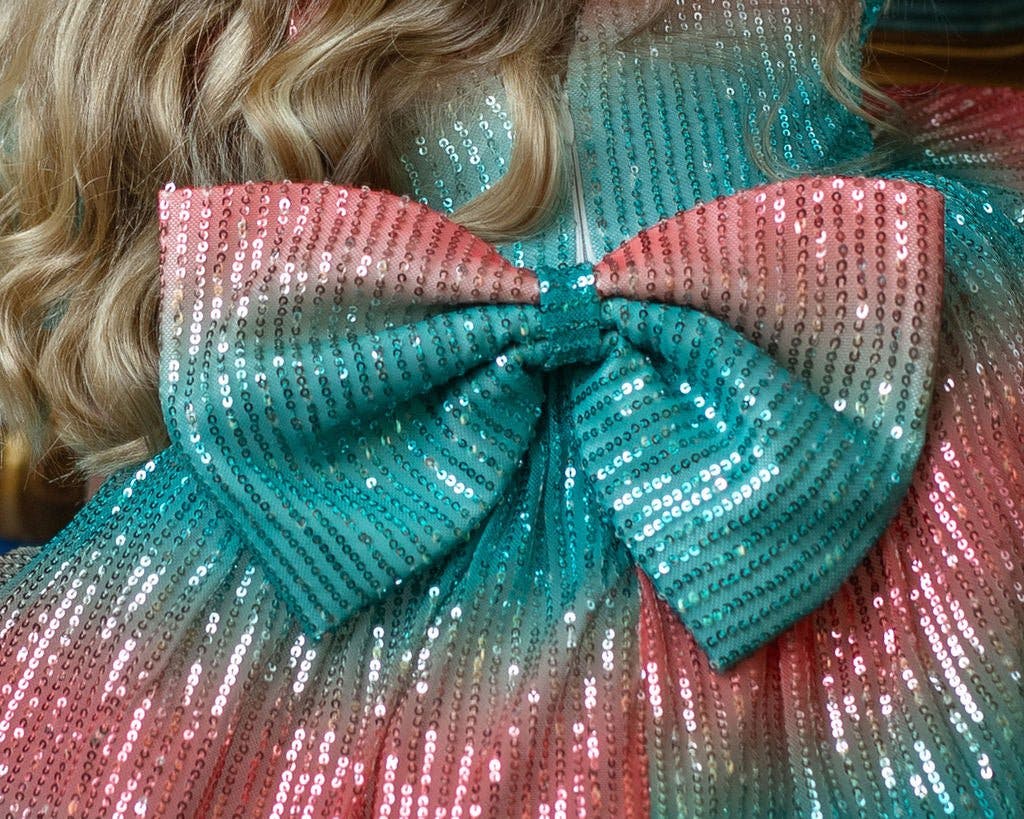 Aqua Sunset Sparkle Dress
