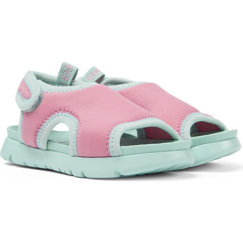 Oruga Calfskin Leather Flexible First Walker Sandals, Pink