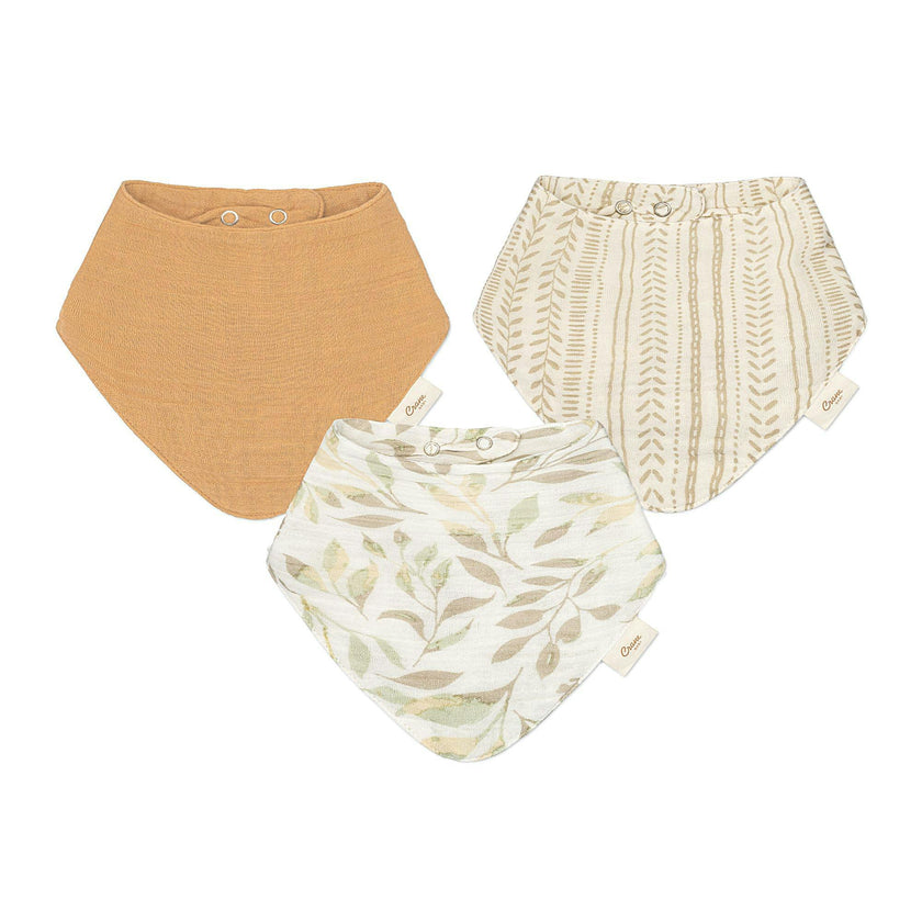Willow Sage Cotton Bandana Baby Bib (3 Pack)