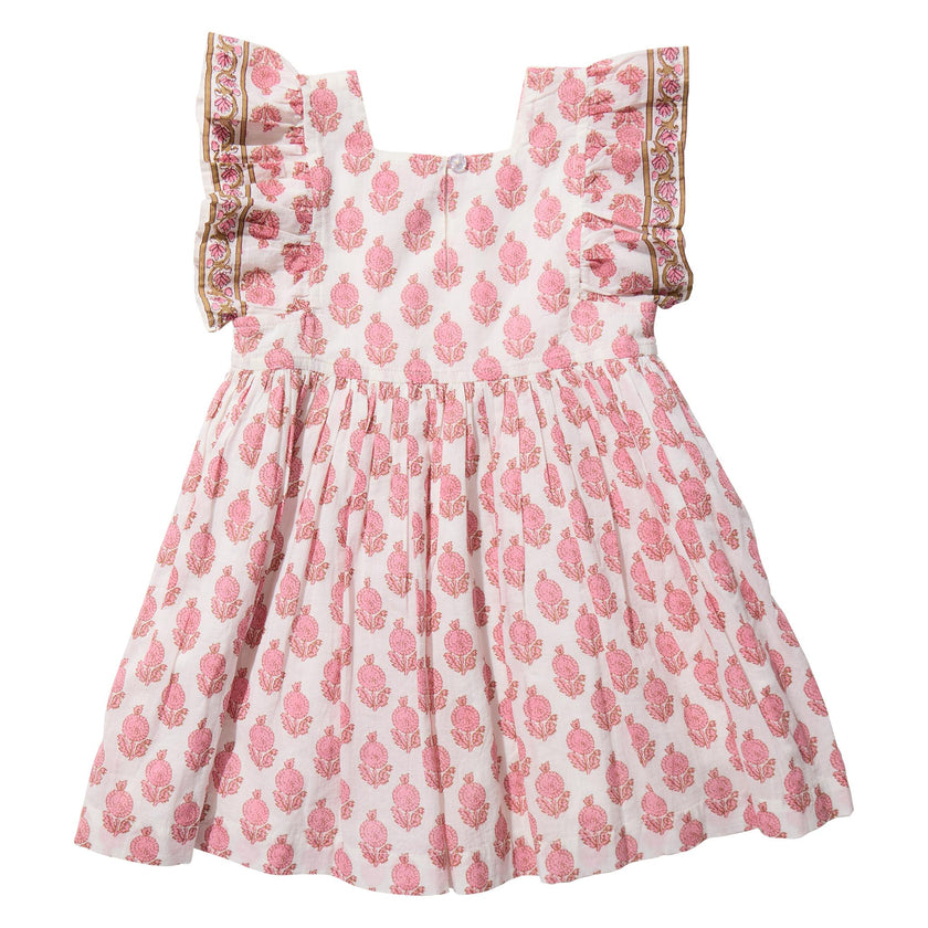 Girls Elsie Dress - Pink Dahlia Floral