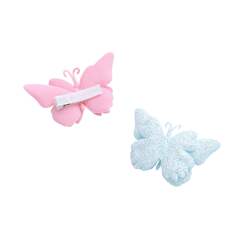 Glitter Butterfly Clip Set