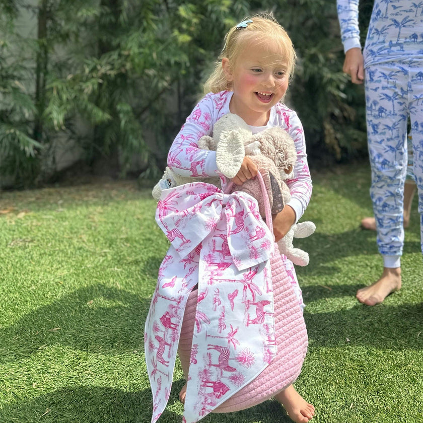 Kids Skydog Toile Pink Long PJ Set