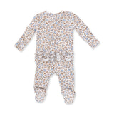 Hazel Floral - 2 Way Ruffle Back Zipper Footie