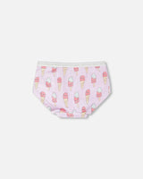 Organic Cotton Boyshort Panty Lilac Printed Ice Creams