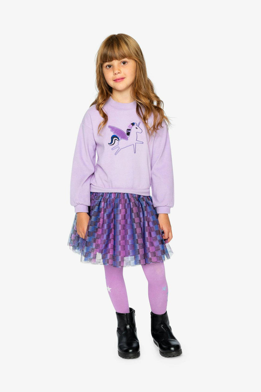 Bi-Material Dress Violet