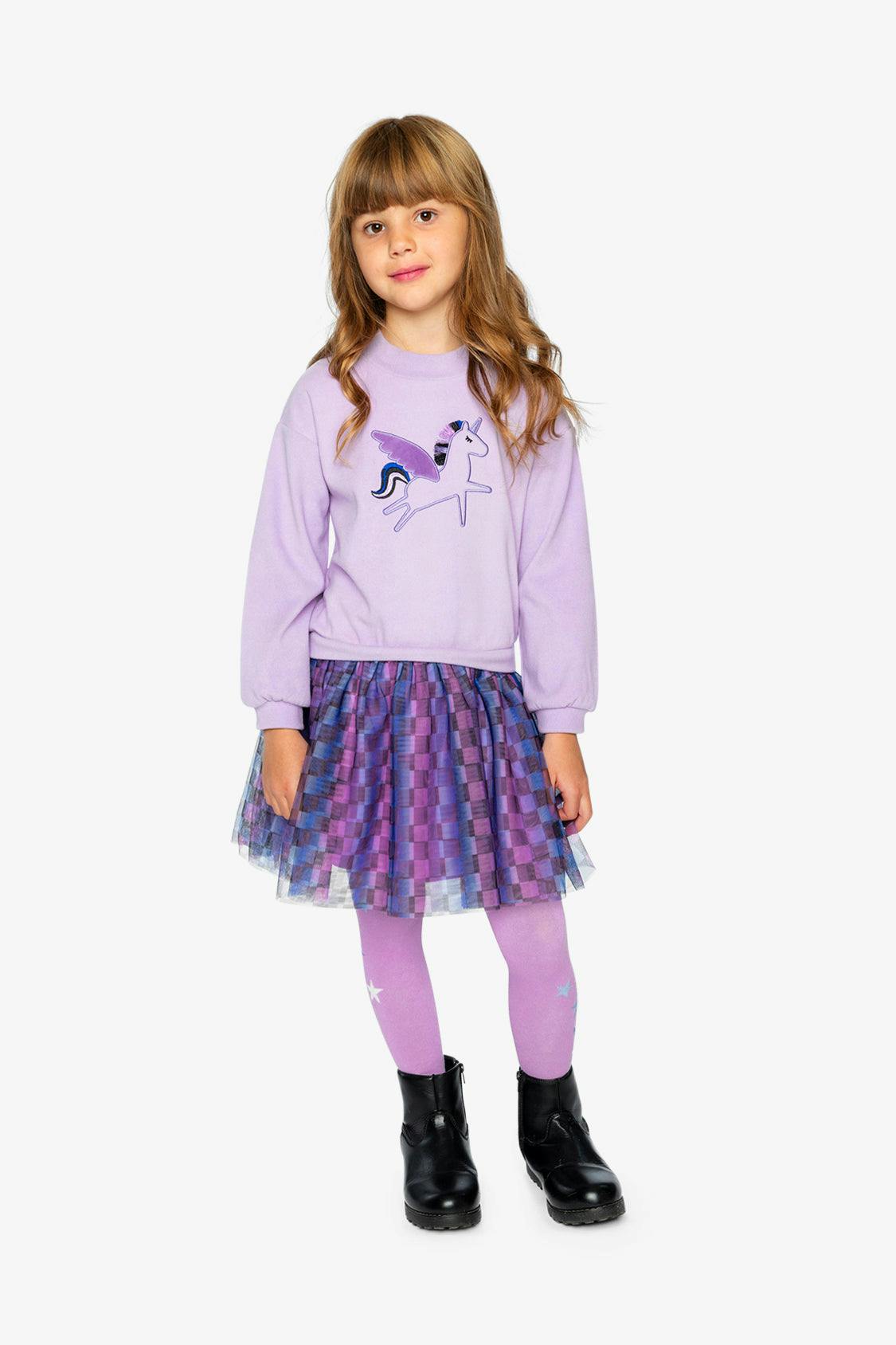Bi-Material Dress Violet