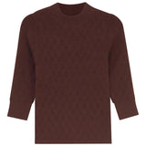 Pointel Knit Mock Neck Top