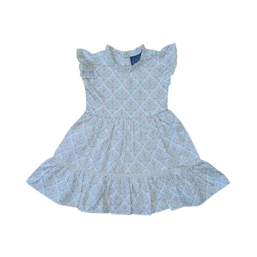 Spring Mosaic Ruffle Dress
