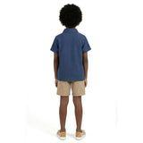 Tween Boys Basket Weave Buttondown Shirt | Navy