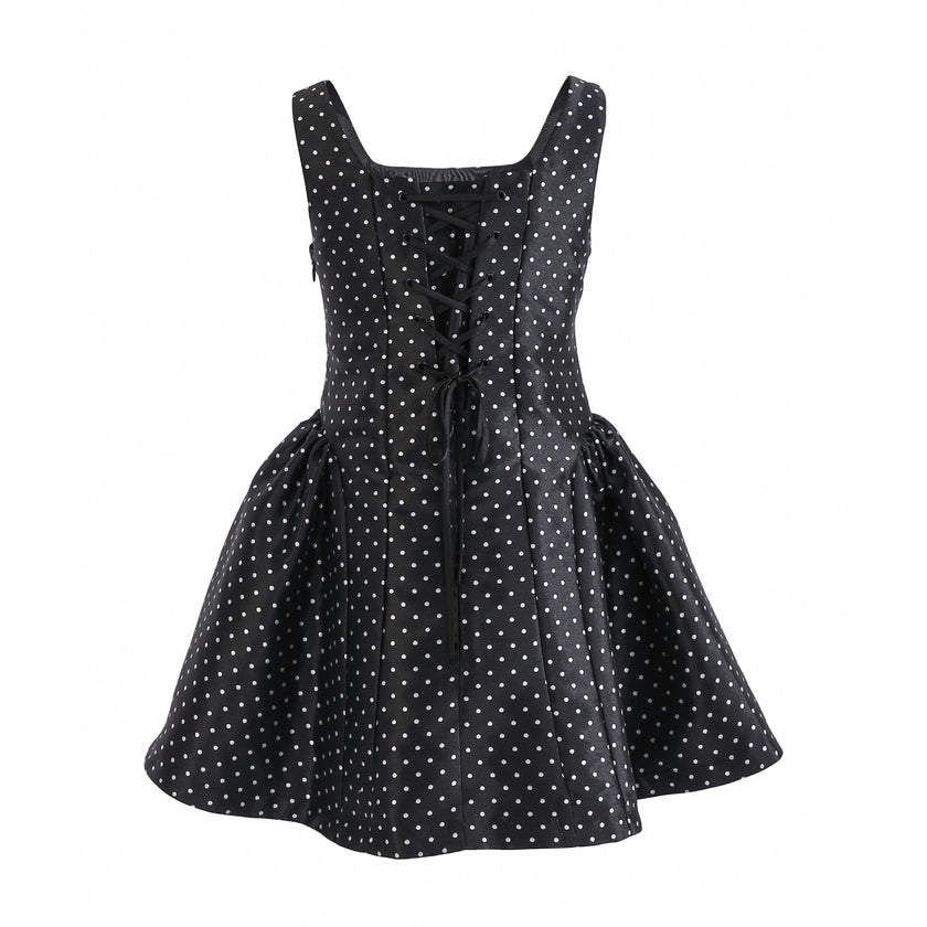 Black Vivienne Polka Dot Dress