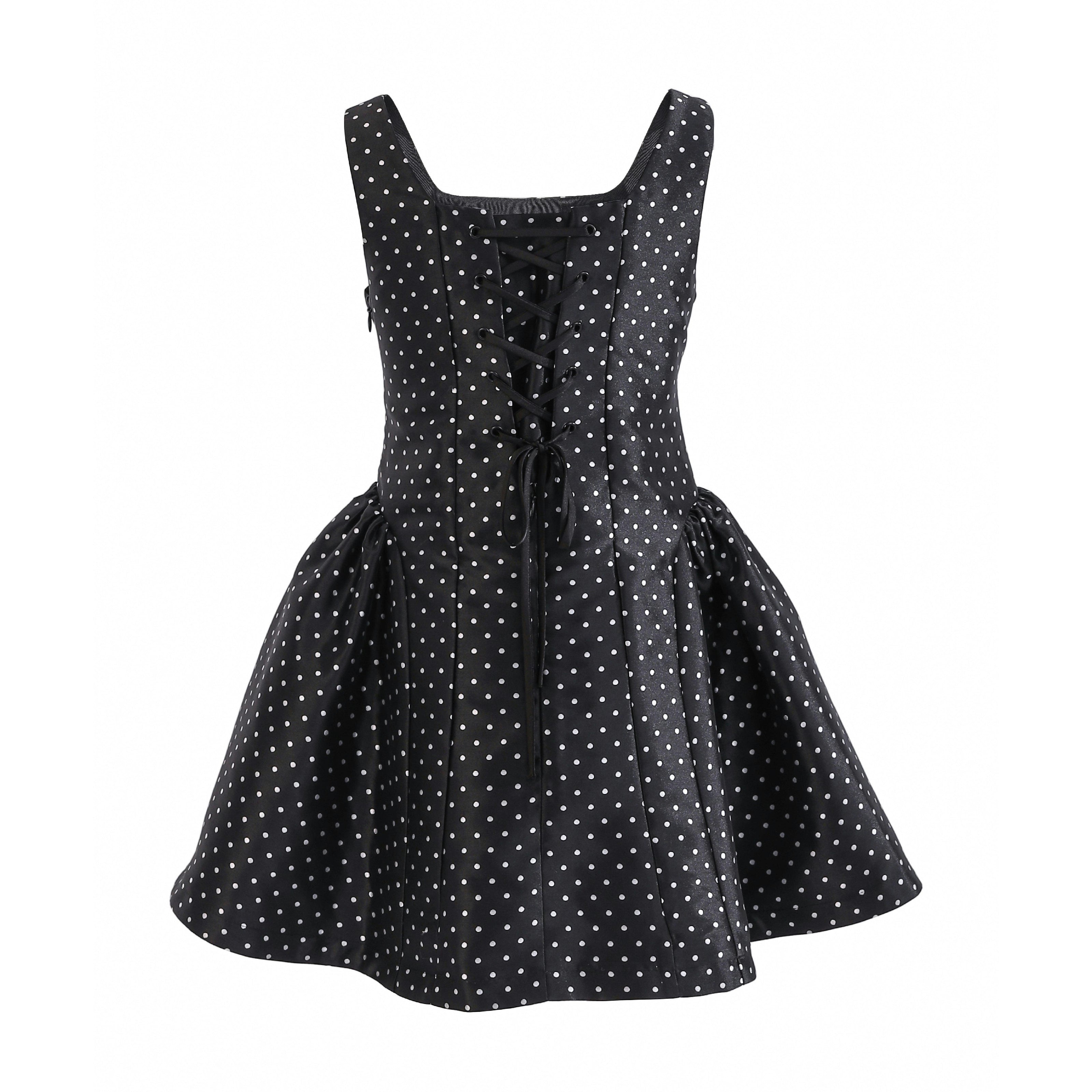 Black Vivienne Polka Dot Dress