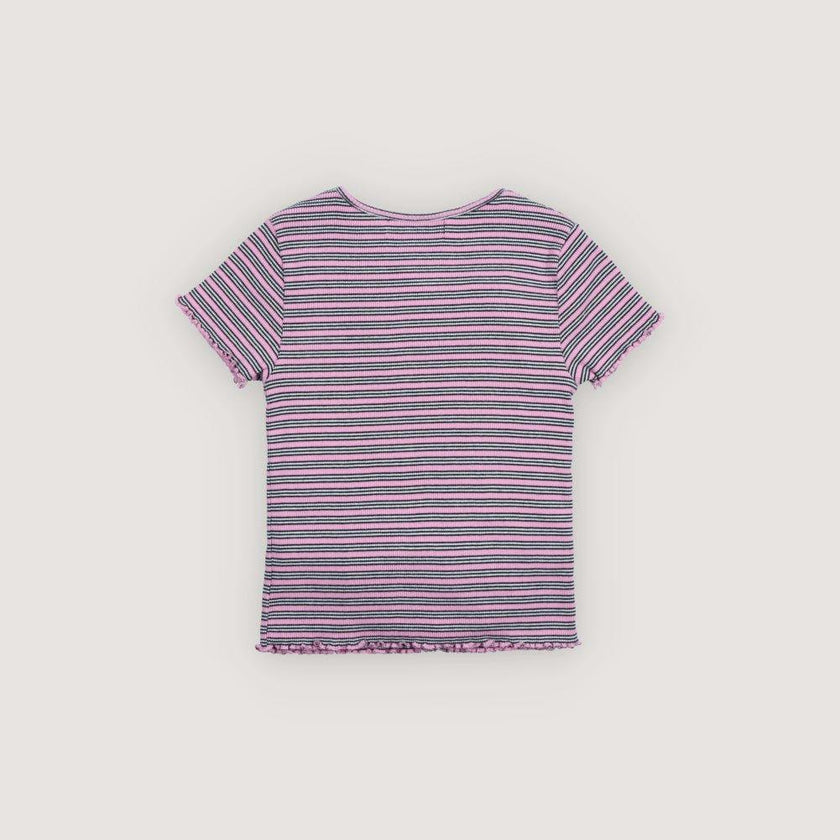 TNS Rib Tee Pink Lavander Mini Stripes
