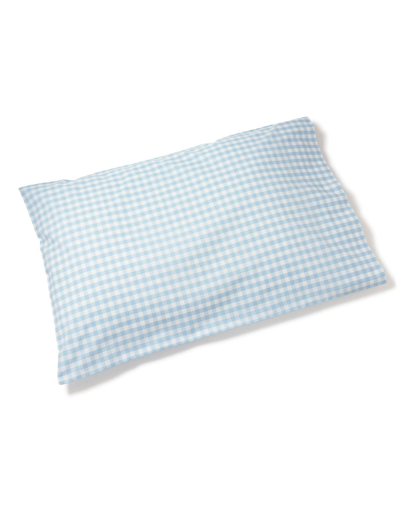 Luxe Premium Percale Bed Sheets in Light Blue Gingham